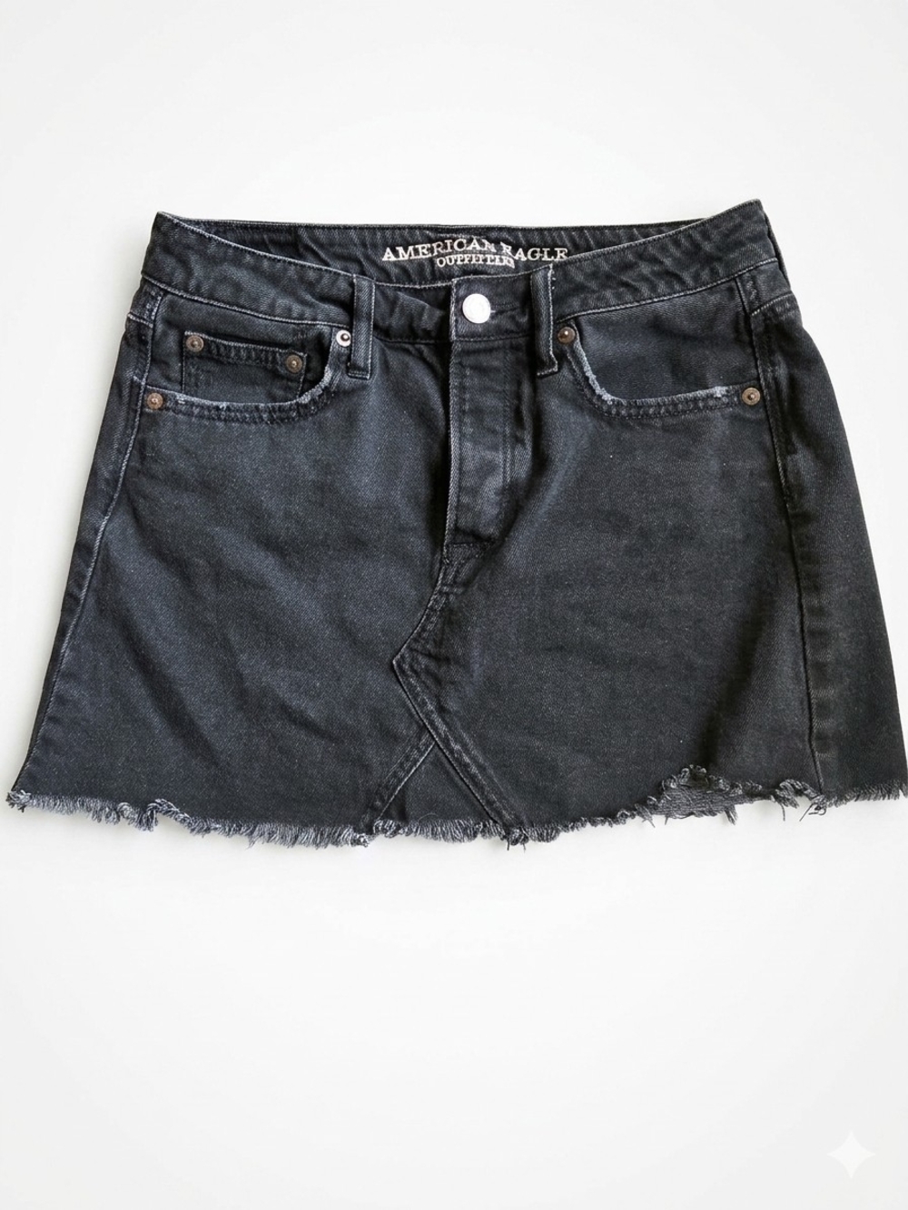 American Eagle Outfitters Black Denim Mini Skirt Hi-Rise Festival Mini